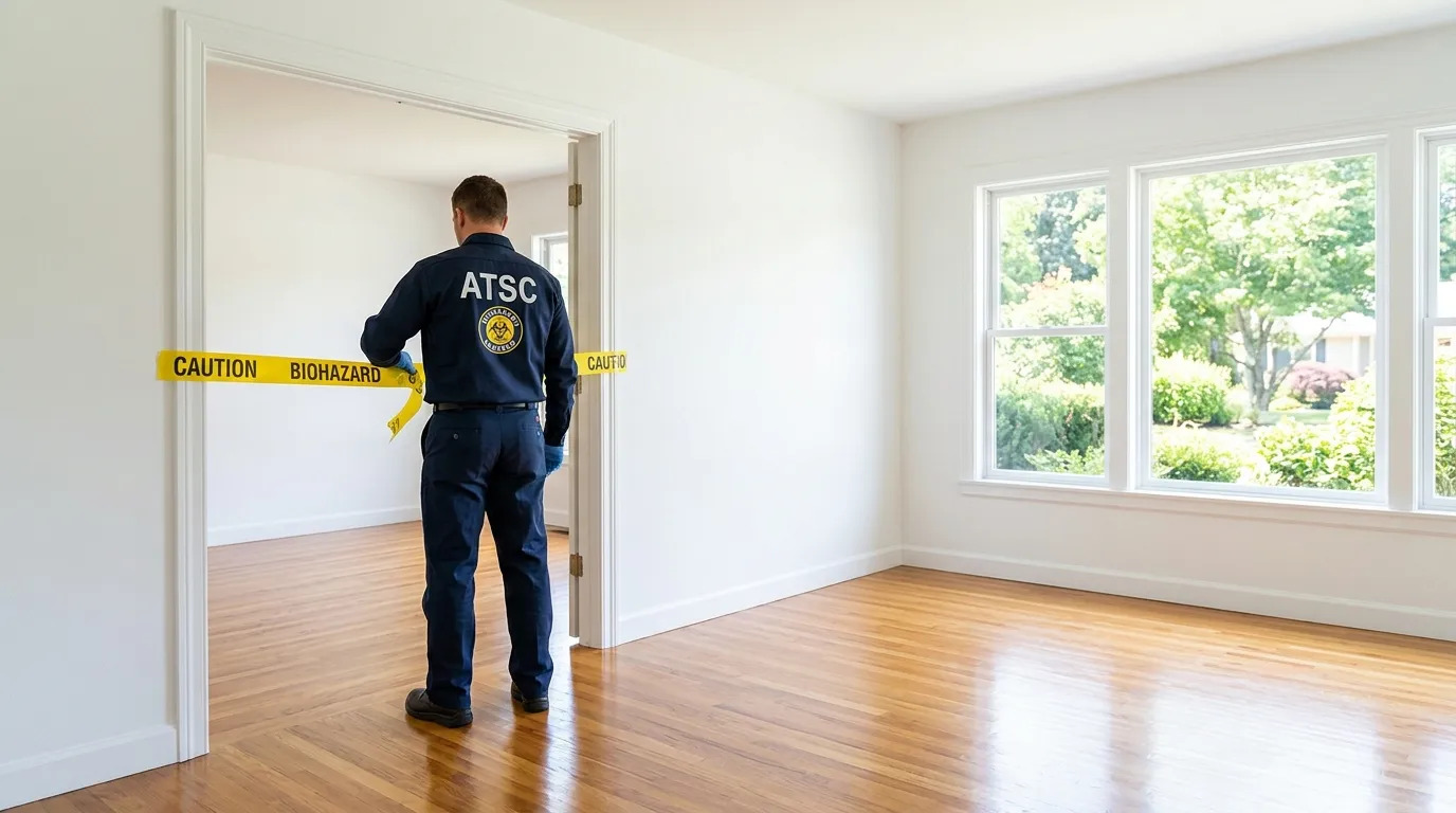 Certified biohazard cleanup crew performing Decomposition Cleanup in Dranesville